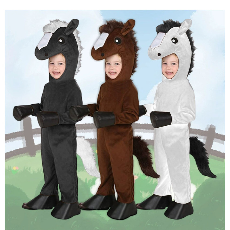 Kindergarten Animal Role Play Cos Brown Horse Children's White Horse Horse Costume Performance Children's Day Stage Play Costume