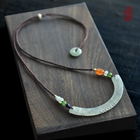 «Малыш» Shuanglong Guard Dragon Bend Note Jade Jade Natural Cargo Emerald Culd Ab056