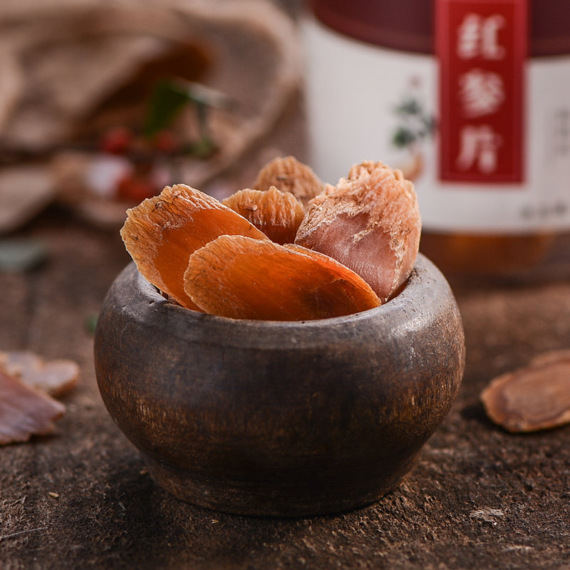 Long White Mountain Special Grade Red Ginseng Slice Bubble water Ginseng Ginseng Sliced Large tea Flower Non-wild Mountain Ginseng