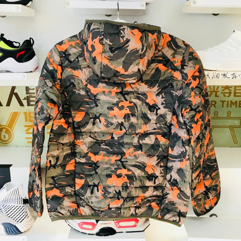 Mùa đông 2018 Li Ning áo khoác ngắn xuống thể thao nam thời trang ấm áp trùm đầu 90% vịt trắng xuống trang phục thể thao AYMN035 áo phao parka nữ