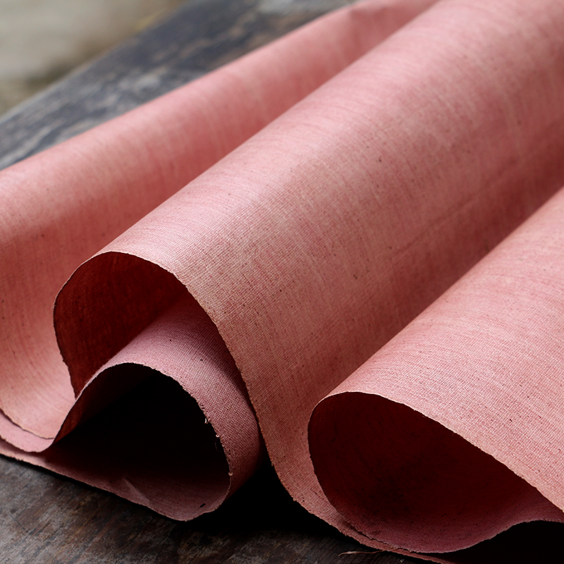 Leaning on the mountain People's Dong Liang Cloth Earth Cloth handmade Dyed Pink Egg White Cloth Noodle diy Hand Ventron Traditional Handloom Width 40cm