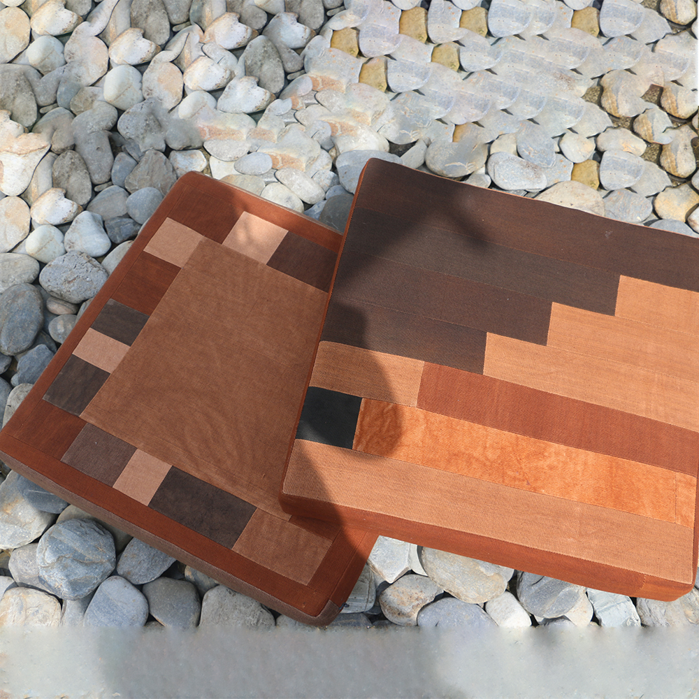 Leaning Mountain Man Floating Window Cushion Chair Cushion Handmade Cloth Potato Tomatoes Dye Plant Dyeing Square Minima Household Coarse Cloth Seat Cushion