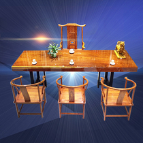 Tea board Solid wood large board table Clearance log Bahua Okan walnut large board Household tea table Tea table Tea table desktop