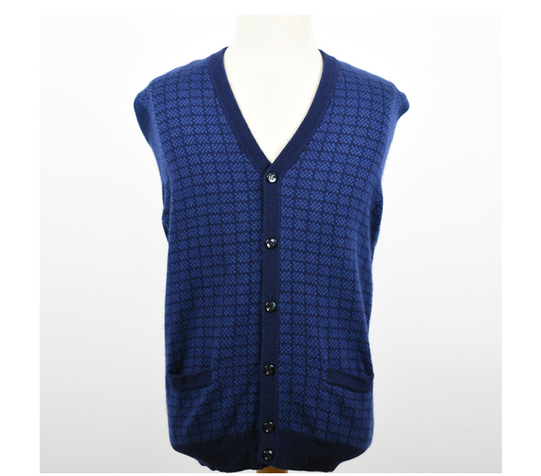 Áo len cashmere trung niên nam cổ chữ V dày cardigan rộng kích thước lớn cha ông mặc áo len cũ mùa đông - Áo len Cashmere bộ nỉ nam