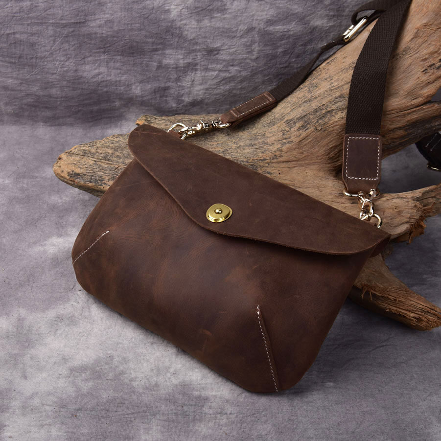 New Japanese style hand for casual carry-on bag Male genuine leather lovers bag retro single shoulder inclined satchel wave hand bag