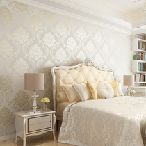 High-grade solid color three-dimensional jacquard living room 3d TV background seamless wall cloth Bedroom plain embroidery European wall cloth