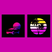 Steam wave cyber punk future technology sense sports car poster neon decoration sticker sticker sticker wall painting card photo