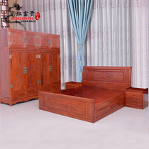 Hedgehog rosewood mahogany bed rosewood carved 18 meters double queen bed all solid wood modern simple bedroom furniture