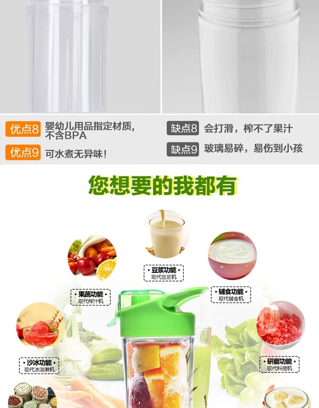 Máy ép trái cây cầm tay có thể sạc lại cốc nước trái cây mini sinh viên tự động ký túc xá nhỏ usb nước ép cốc - Máy ép trái cây máy ép chậm mishio