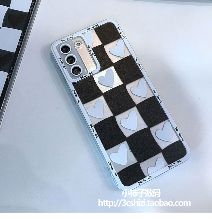 Checkered Pattern New Hearts Chess Board S23, S23 Plus, S23 Ultra, S22, S22 Plus, S22 Ultra, S21, S21 Plus, S21 Ultra, S20