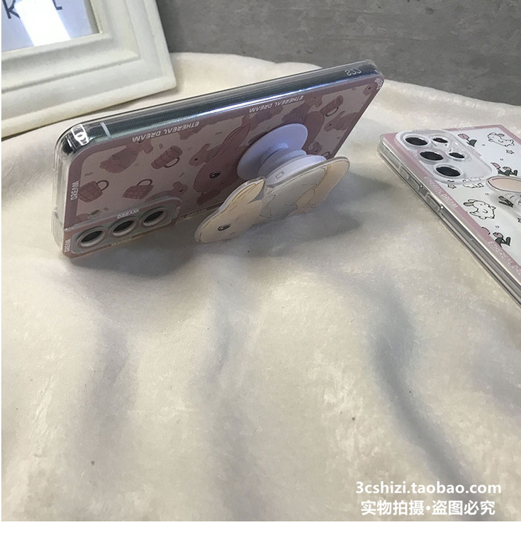 Girls Cute Cartoon Rabbit Silicone TPU S23, S23 Plus, S23 Ultra, S22, S22 Plus, S22 Ultra, S21, S21 Plus, S21 Ultra, Note 20