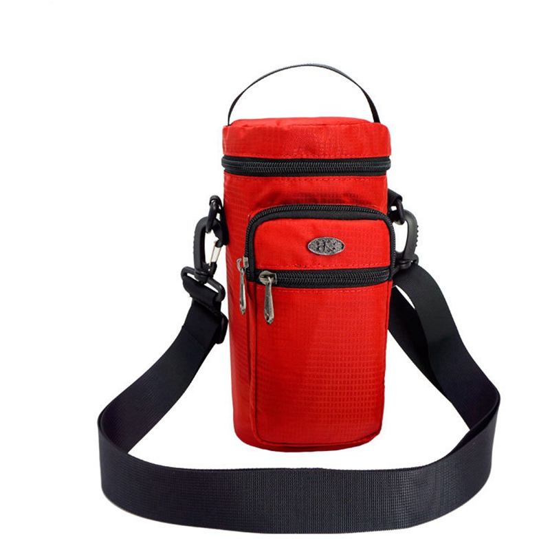 Outdoor cycling mountaineering trip one-shoulder cross-body carrying bottle bag mobile phone bag water cup cover portable thermos cup cover