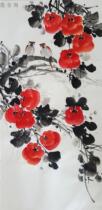 Chinese painting flower and bird boutique ink painting Chinese painting persimmon and bird decorative painting boutique generation painting