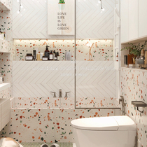 Net red terrazzo tile homestay Nordic bathroom balcony wall tile floor tile milk tea pastry chain store floor tiles