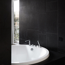 Black sandstone All-body brick Concave and convex texture restaurant non-slip floor tiles Villa blackboard rock tiles Fire rock floor tiles