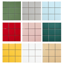 Nordic pink tile kitchen toilet bathroom wall brick Dark green grid brick Shop chain light luxury white brick