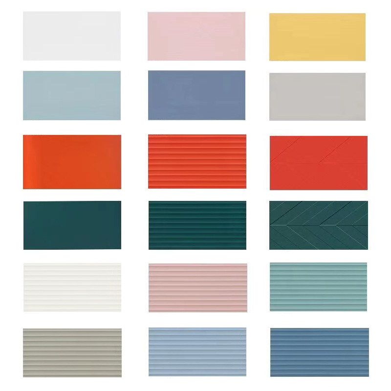 Nordic Macaron Tile Kitchen Makeup Room Wall Brick Yellow Pink Blue Black And White Grey Striped Wall Brick 300x600
