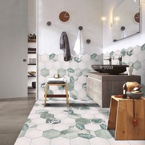 Nordic plants green hexagonal tiles ink literature and art retro tiles villa tiles hexagonal homestays wall tiles floor tiles
