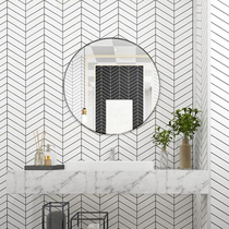 Nordic light luxury black fishbone tile White strip mosaic Bathroom background wall B & B herringbone wall tile