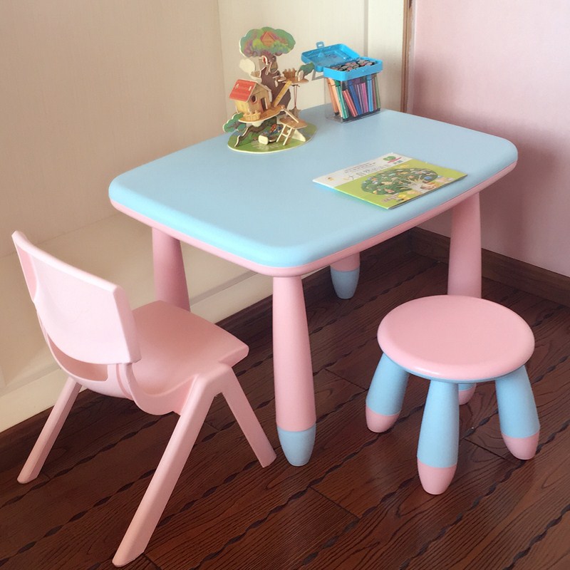Kindergarten Children Table And Chairs Plastic Learning Table Toys Games Table Home Baby Small Table Kids Table Rectangle