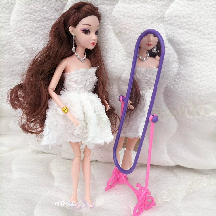 Barbie phổ đồ nội thất mô phỏng phụ kiện búp bê đặc biệt bàn trang điểm đầy đủ gương cô gái chơi nhà đồ chơi