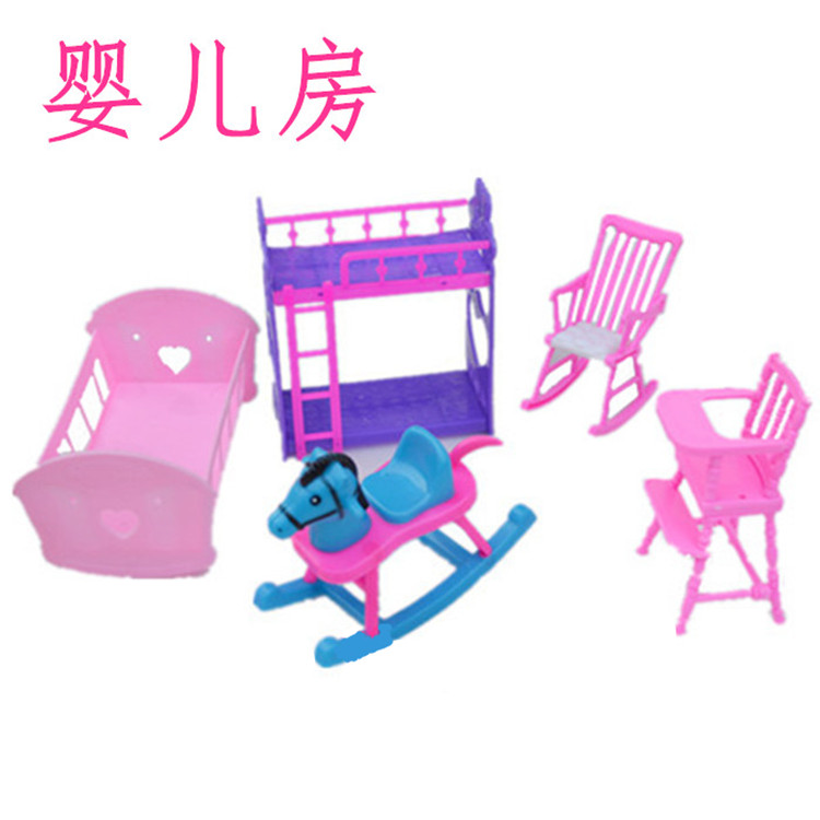 30cm búp bê Dressup DIY mô phỏng phụ kiện kết hợp mô hình đồ nội thất câu đố trẻ em cô gái đồ chơi bê barbie