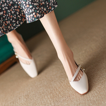 2023 Low heel shoes French vintage Mary Jane shoes soft and windy sneakers with shallow slime shoes