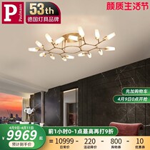 German Berman upscale hall American copper suction light ceiling light lavish minimalist atmosphere full copper living room villa led headlamps