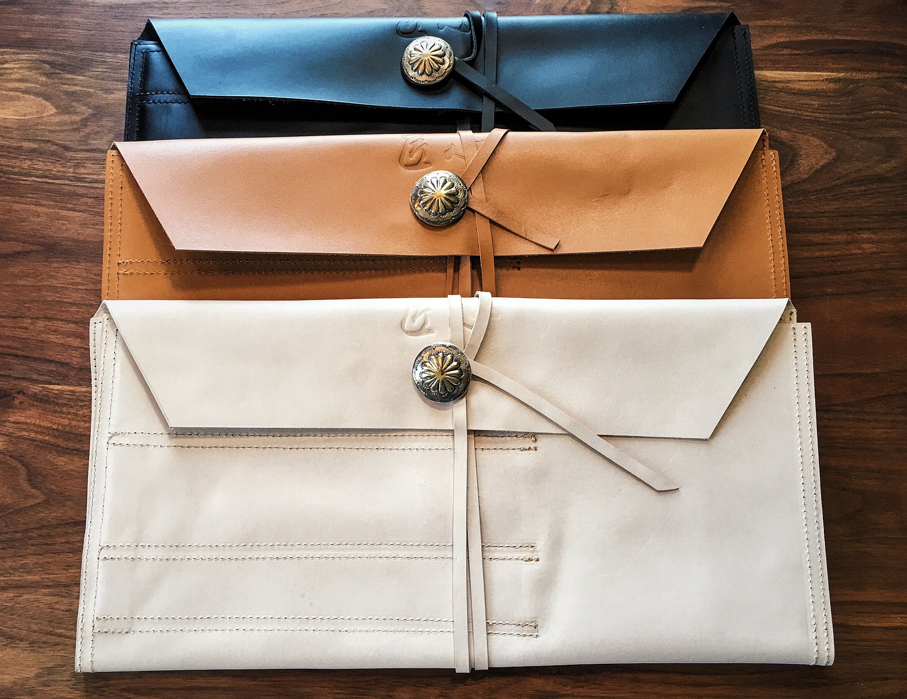 Ingenuity original cowhide three-color kitchen knife storage bag knife bag 6 knife into pure manual custom ultra low price