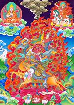 Tibetan Buddhism protector god Dorje Kan Xiongdengs family Zan God Kachemapo Guardian statue photo double-sided plastic