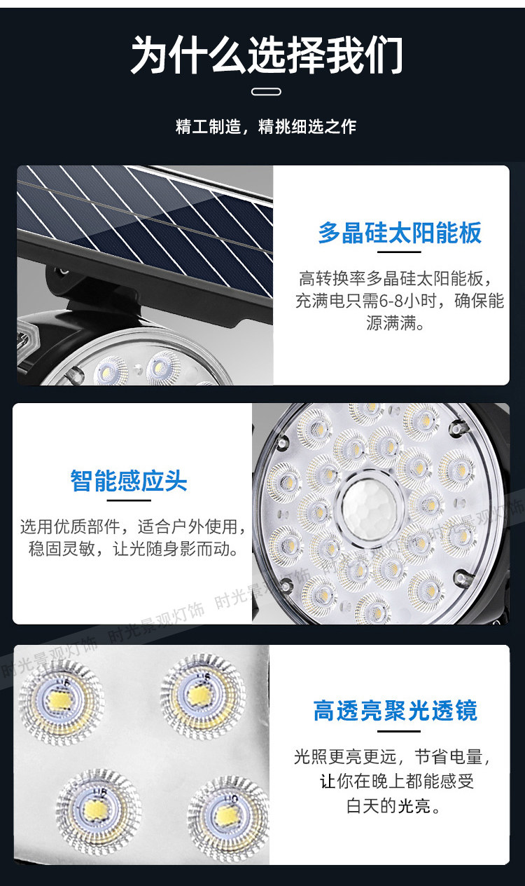 Открытый стене 太阳能感应照明灯庭院家用户外防水超亮花园过道路灯人体感应壁灯 Other