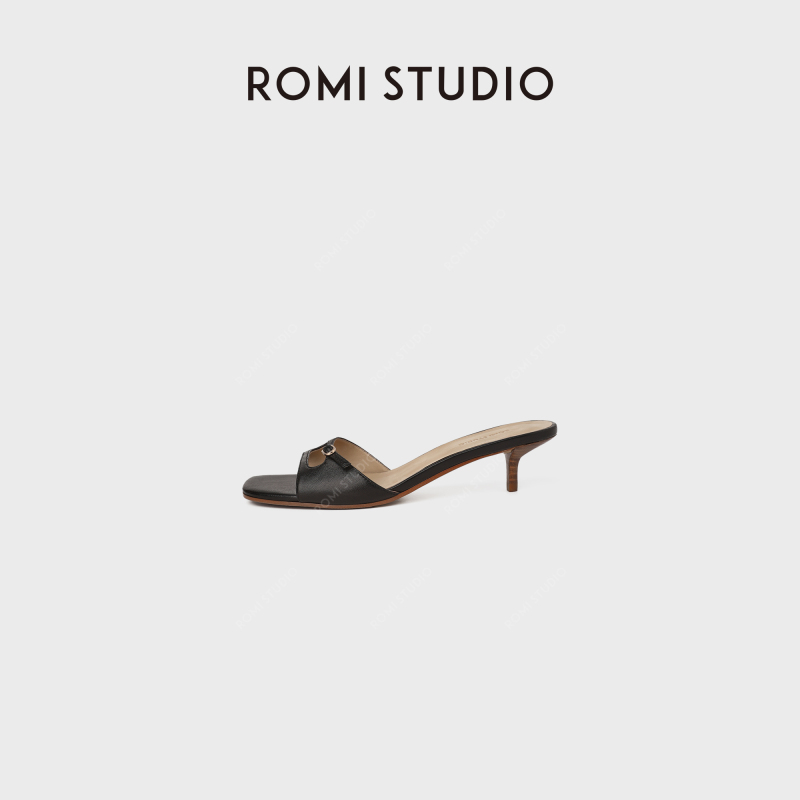 Romi Studio Simple and Elegant Sheep Leather Square Toe High Heel Open Toe Slippers Sandals Rwdrp31469 Romi Studio Simple and Elegant Sheep Leather Square Toe High Heel Open Toe Slippers Sandals Rwdrp31469