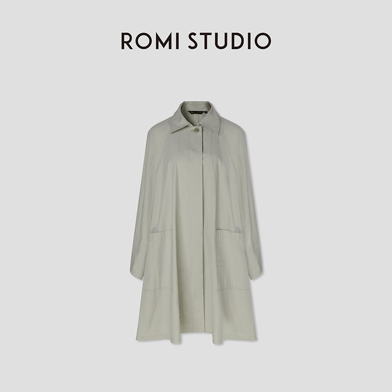 Romi Studio “Relaxed and Comfortable” Lightweight High-Density Cotton Textured Windbreaker Jacket 431W5016