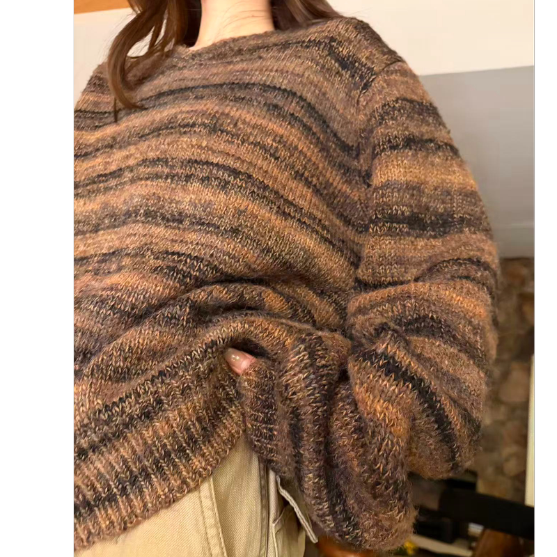 Romi Studio Wool Blend Retro Stripesd Pullover Knitwear Rwdast5349 Romi Studio Wool Blend Retro Stripesd Pullover Knitwear Rwdast5349