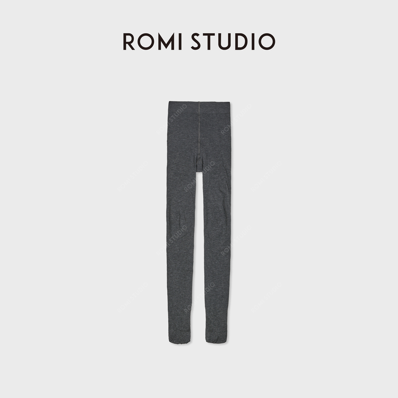Romi Studio Cotton-Feel High-Density Knit Vertical Stripe Honeycomb High-Waisted Tights Rwdsp02226