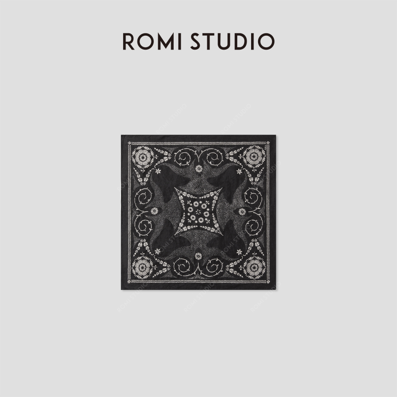 Romi Studio French Retro 100 Linen Washed Contrasting Color Retro Printed Square Scarf Rwcapr5018 Romi Studio French Retro 100 Linen Washed Contrasting Color Retro Printed Square Scarf Rwcapr5018