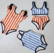 Giải phóng mặt bằng không trở lại Tinyc Bôngs 18 mùa xuân và mùa hè trẻ em sọc bikini áo tắm một mảnh retro