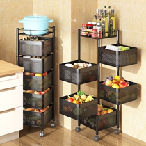 Snack rack containing living room net red kitchen shelve 360-degree rotating vegetable basket floor multilayer home