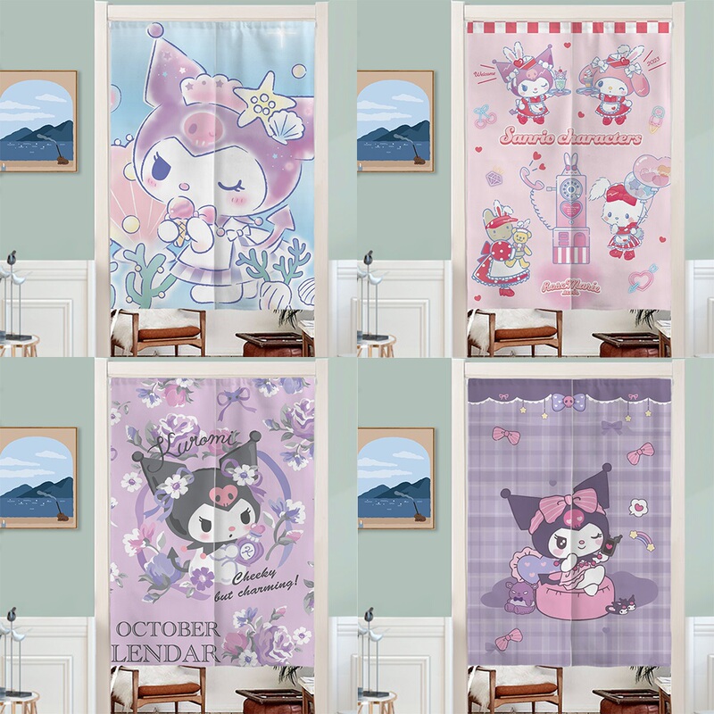 Coolomi Half-Fold Curtain, Door Curtain, Half Curtain, No-Drill Fabric Partition Curtain, Hanging Curtain