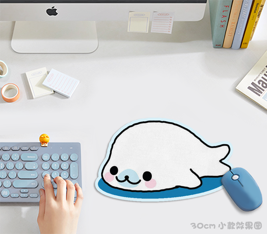 小海豹Mamegoma周边卡通便携滑鼠垫 海豹宝宝主题胶垫材质