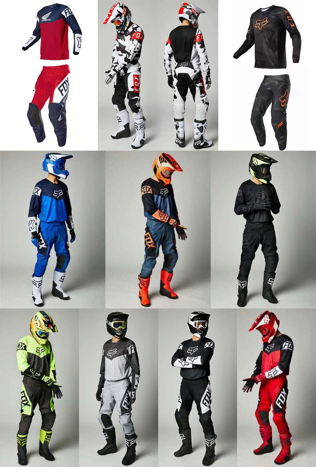 Locomotive men's racing off-road motorcycle full set long T-shirt trousers riding knight equipment