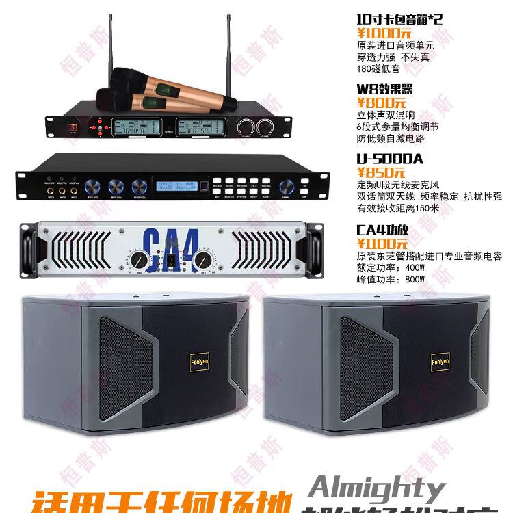 Gói thiệp 10 inch đám cưới chuyên nghiệp hội nghị biểu diễn sân khấu âm thanh KTV đặt toàn bộ thiết bị loa gia đình đèn hắt sân vườn