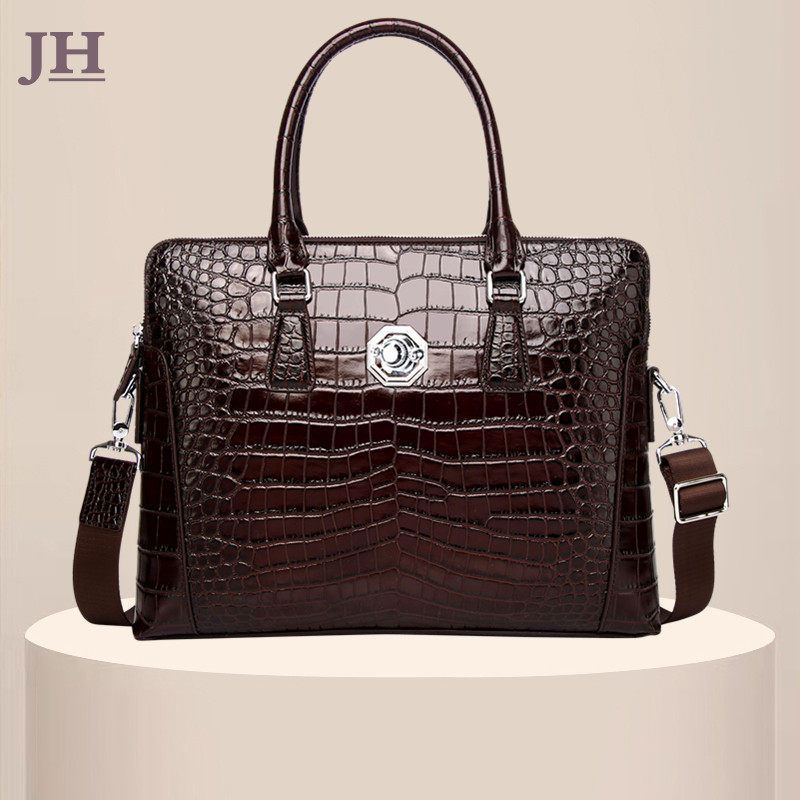 High-end crocodile bag handbag men's leather men's bag computer bag trendy shoulder bag Messenger bag business briefcase
