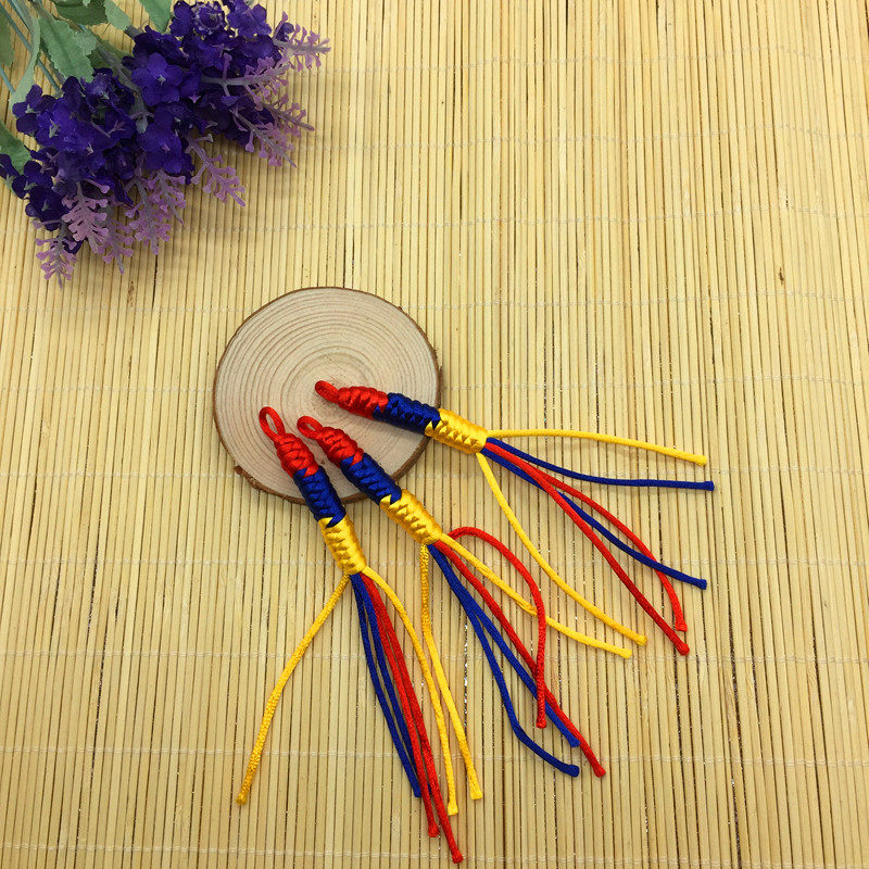 Factory direct Buddhist supplies new products Three-color diamond wire Diamond knot Mobile phone lanyard bag chain hanging decoration