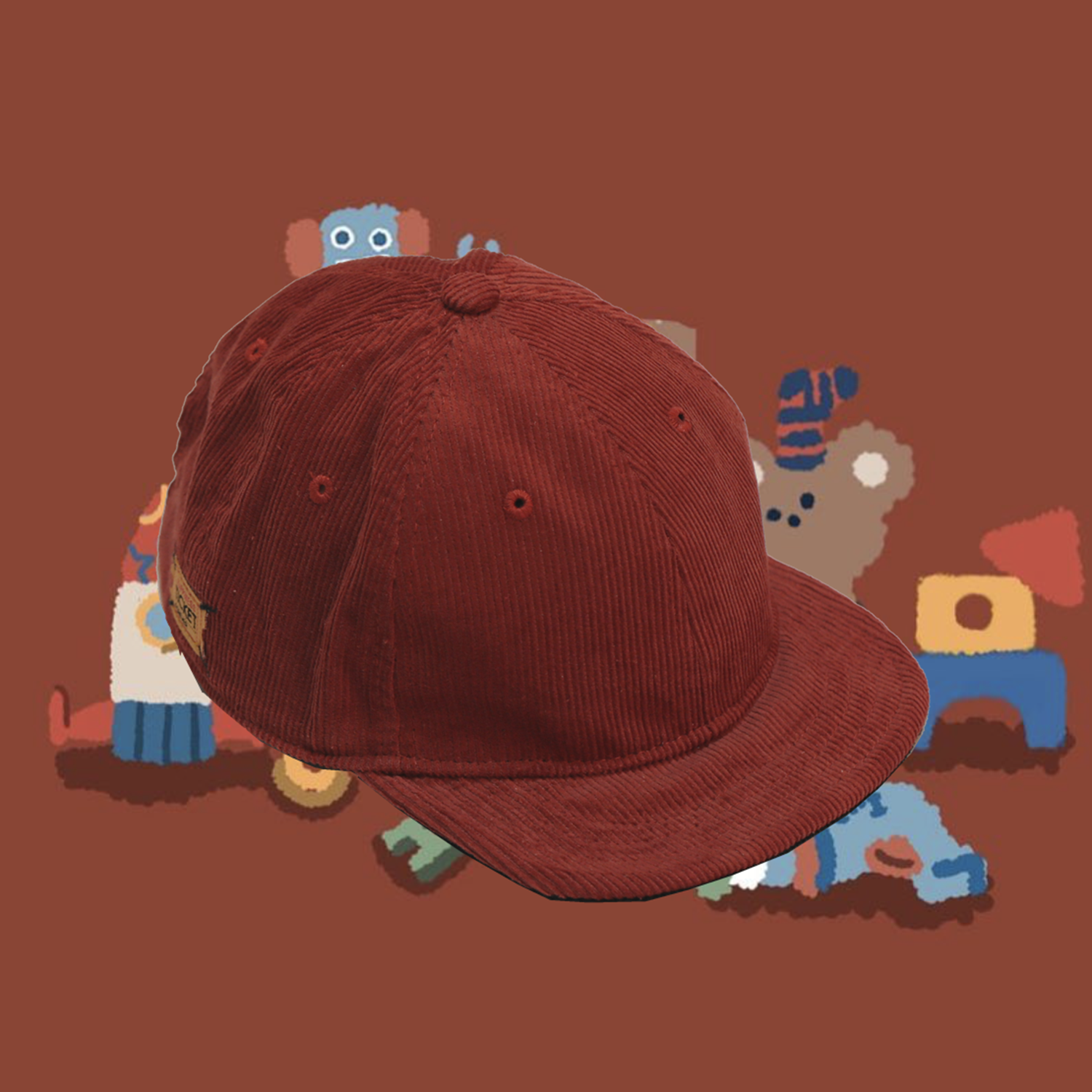 SHARK Sake Corduroy soft top flip hat fun ticket car sticker autumn and winter warm baseball cap original