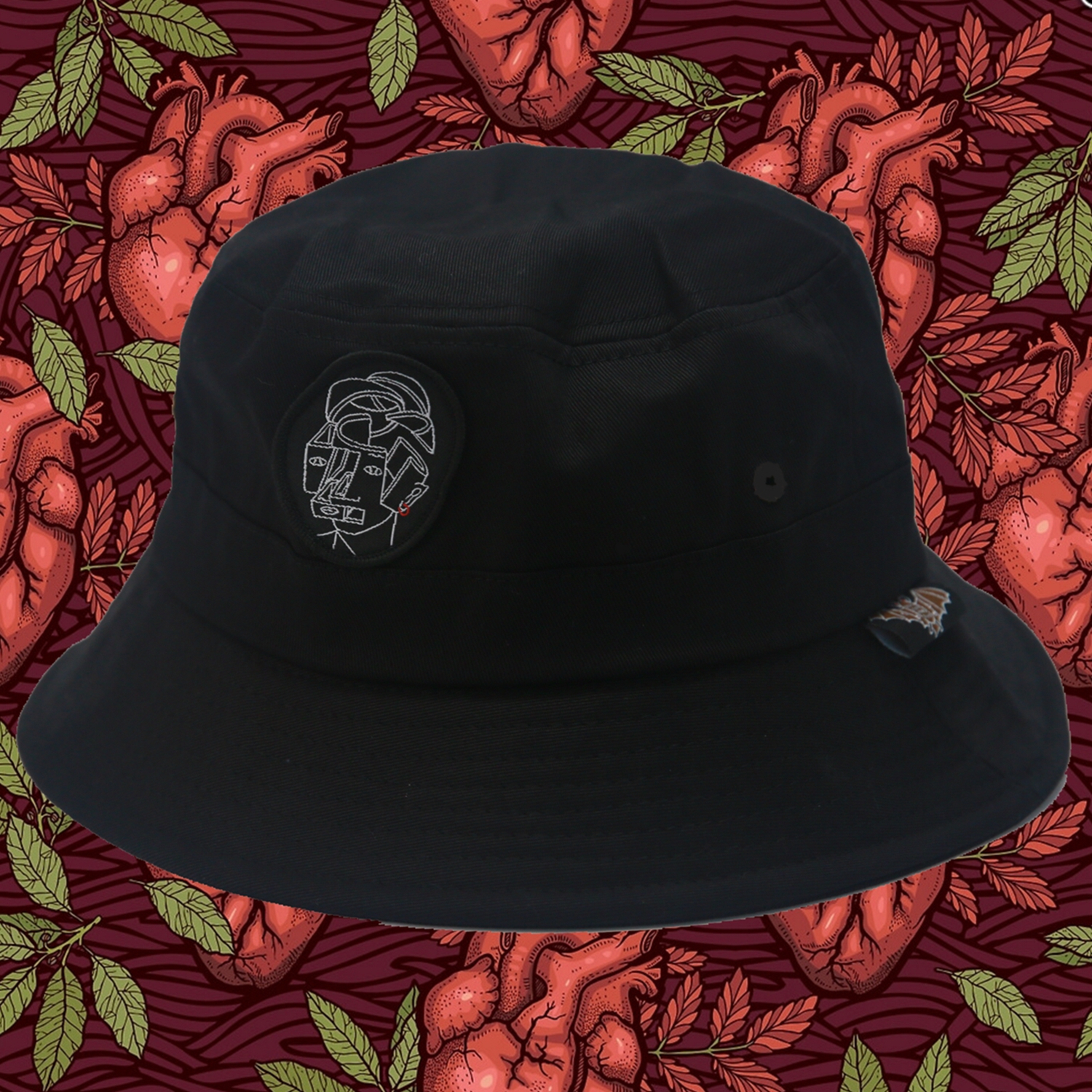 SHARK Saket Alien Icon Bat Illustration Black Bucket Hat Shade Hat Original Lingchao