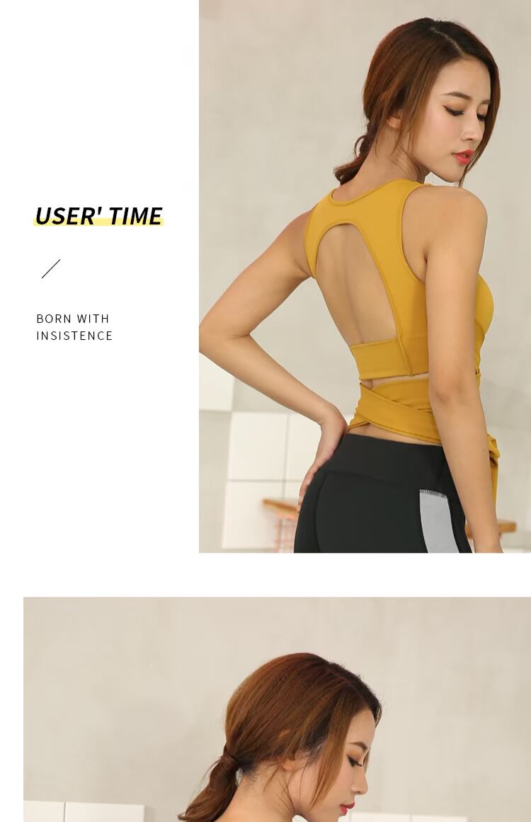 Làm đẹp lưng đồ lót thể thao quai lưng mặc áo ngực yoga cường độ cao hấp thụ sốc chạy vest để nhận áo ngực - Đồ lót thể thao áo gymshark