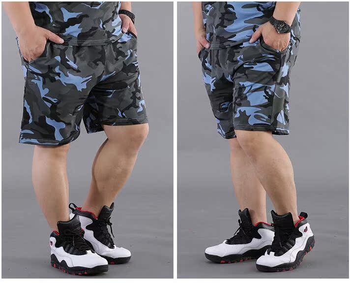 Mùa hè mới thêm quần short nam lớn cộng với phân bón XL ngụy trang quần cắt quần thể thao quần áo thể thao nam