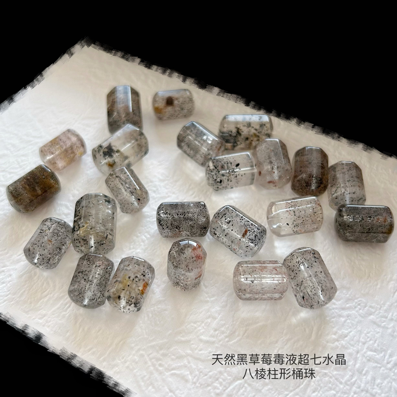 Natural Super Seven 9-16mm Octagonal Column Black Strawberry Venom Super Seven Crystal Beads Necklace Accessories Natural Super Seven 9-16mm Octagonal Column Black Strawberry Venom Super Seven Crystal Beads Necklace Accessories