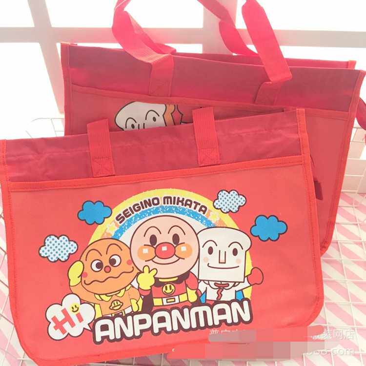 Anpanman pu portable folder bag children's cartoon tutorial bag multi-functional storage bag file bag
